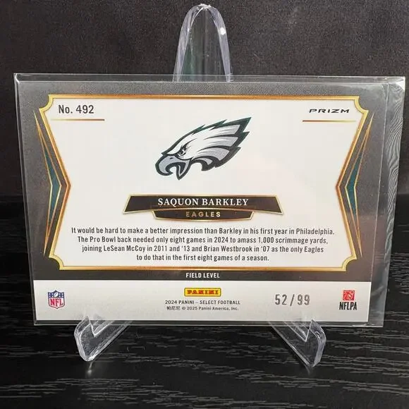 2024 Panini Select Field Level Saquon Barkley Tri-Color Prizm /99 The Hurdle 492 - Picture 5 of 6